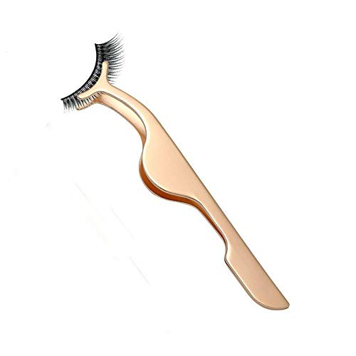 EIAKE Eyelash Applicator Tool & Extension Tweezers Remover Clip - Golden