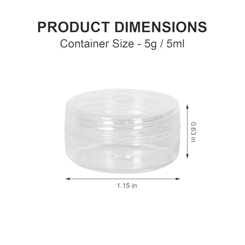 DESKEMAI 10 Pcs Clear Round Acrylic Jars 5g 5ml Empty Cosmetic Sample Containers with Lids