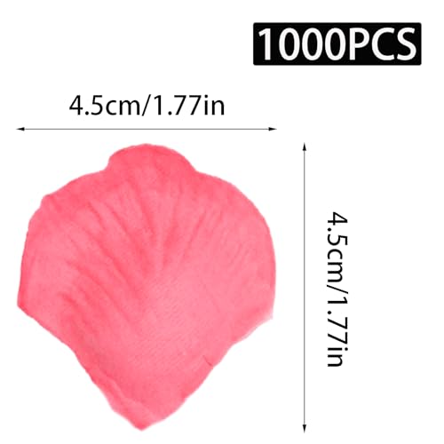 1000 Pcs Rose Red Silk Rose Petals for Weddings & Events