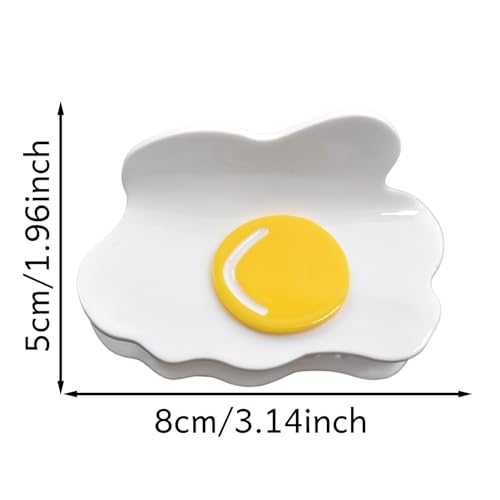 Sunny Side Up Egg Hair Claw Clip 3.1 Inch Non-Slip Poached Egg Barrette
