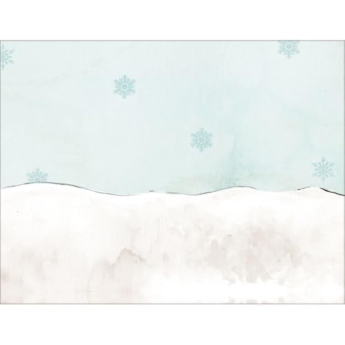 Christmas Card Set 18 with Envelopes - Linen-Embossed Winter Scene by Dina June (5.9 x 1.5 x 1.5 inches)