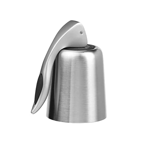 Oggi Stainless Steel Wine Bottle Stopper with Lever - Airtight Wine Topper