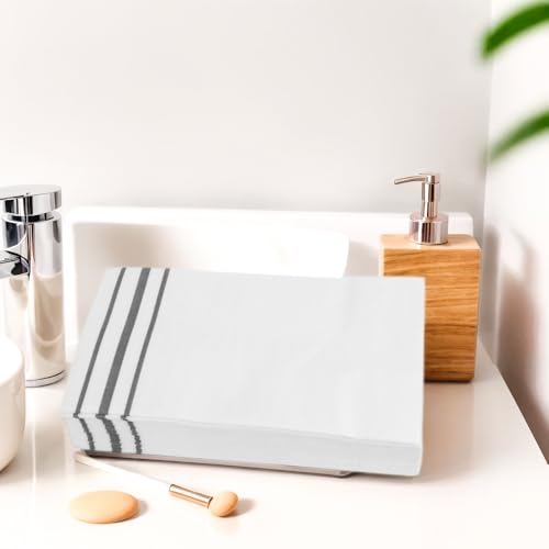 Slergut Silver Disposable Paper Napkins 100 Pack for Bathroom & Events