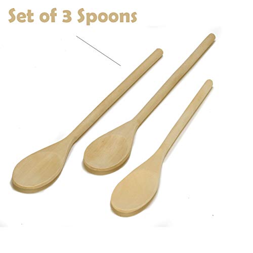 Imusa 3-Piece Wooden Spoon Set - Maplewood, Non-Scratch