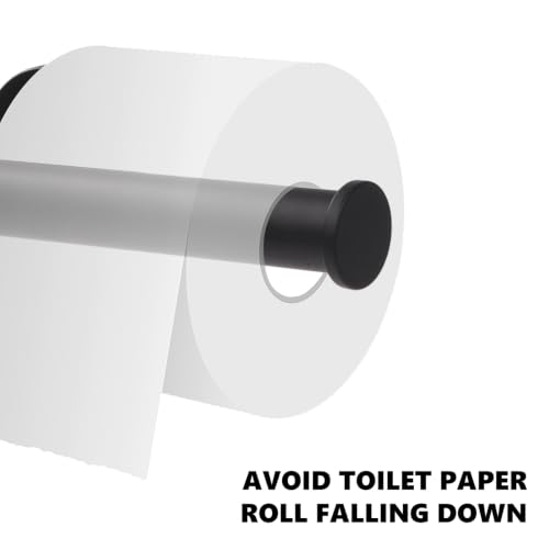 Matte Black Toilet Paper Holder - Wall-Mounted & Sturdy Design