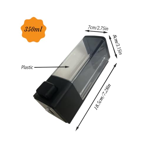 Wall-Mounted Manual Soap Dispenser - 350ml Black Plastic