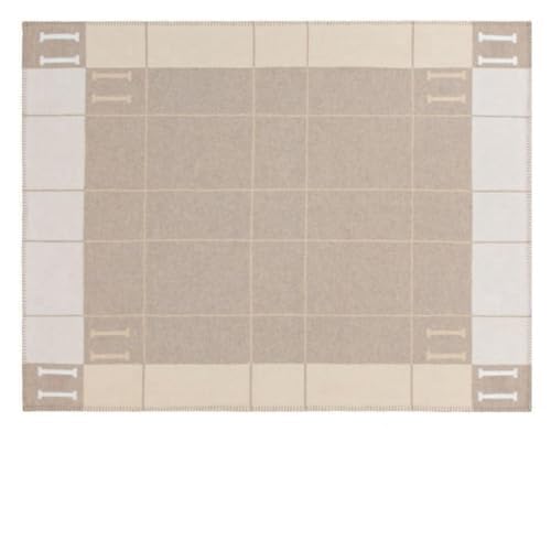 H Pattern Blanket: Soft, Warm, Portable Blanket, Sofa Blanket, Home Decoration, Leisure and Daily use 50 * 70inch (Khaki)