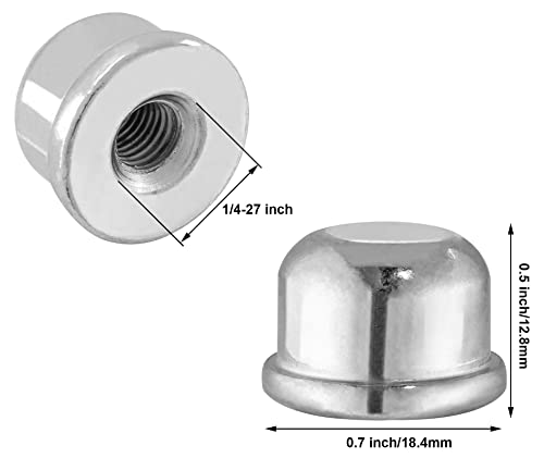 Silver Lamp Finials 1/4-27, 0.5 Inch Tall - 2 Pack