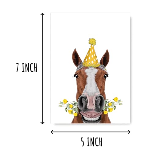 Horse Birthday Card for Horse Lovers - 5x7 Greeting Card