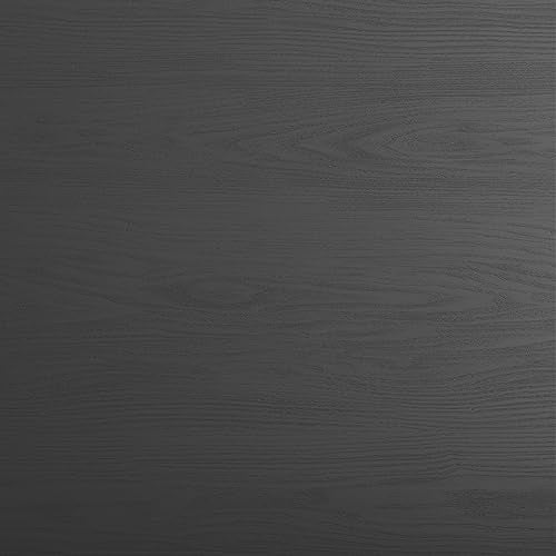 Martha Stewart Maddox Home Office Parsons Desk in Black Wood Grain with Oil Rubbed Bronze Metal X-Frame