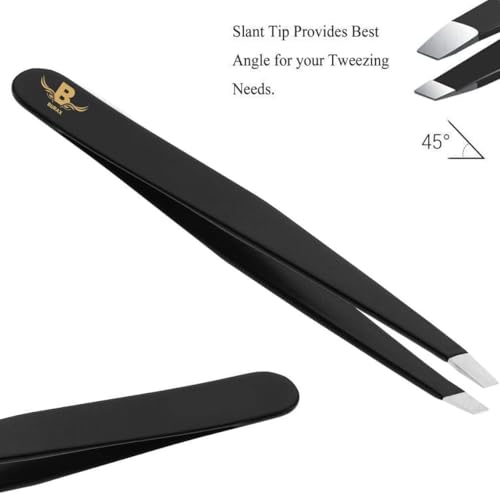 Burax Professional Precision Stainless Steel Eyebrow Tweezers Set
