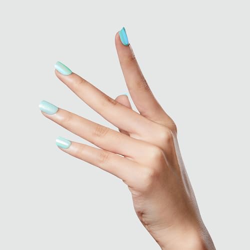 imPRESS Press On False Nails - Rain Check Blue Short Squoval 30 Count