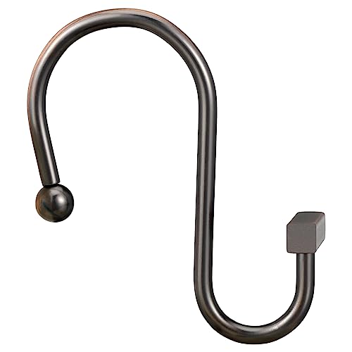 CHICTIE Bronze Shower Curtain Hooks, Rust-Proof Metal T-Bar Rings (Set of 12)
