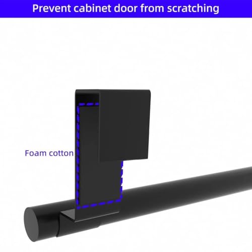 Matte Black Cabinet Door Towel Bar - 2 Pack, No Slip Design