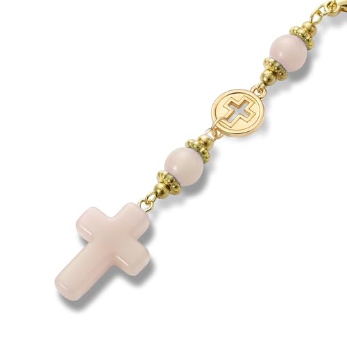 Pink Cross Car Charm for Rear View Mirror - Christian Gift for Women