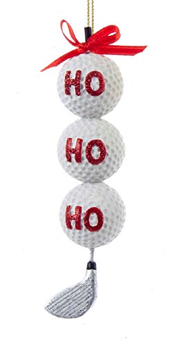 Golf Ornament - Festive Resin Ho Ho Ho Golf Decoration - 4.25 Inches
