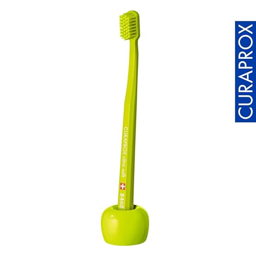 Curaprox Ceramic Toothbrush Holder - Stylish Orange Bathroom Accessory