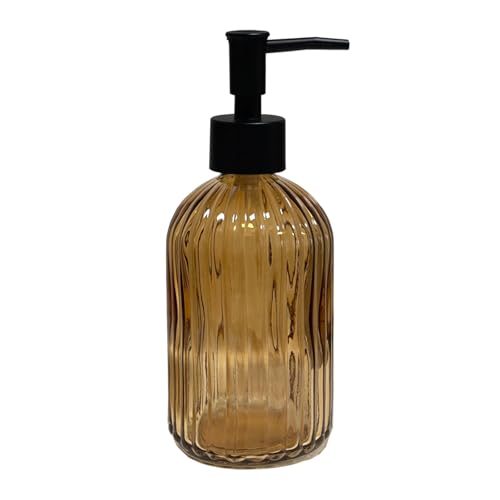 YYTSGG Black Glass Soap Dispenser - 13.5oz Refillable Lotion Pump
