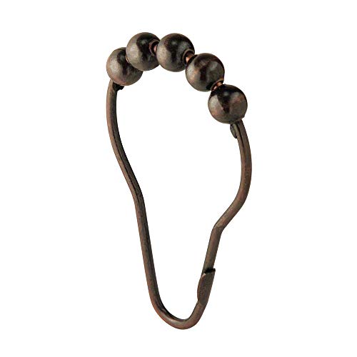 iDesign Bronze Shower Curtain Rings - Set of 12, Smooth Gliding