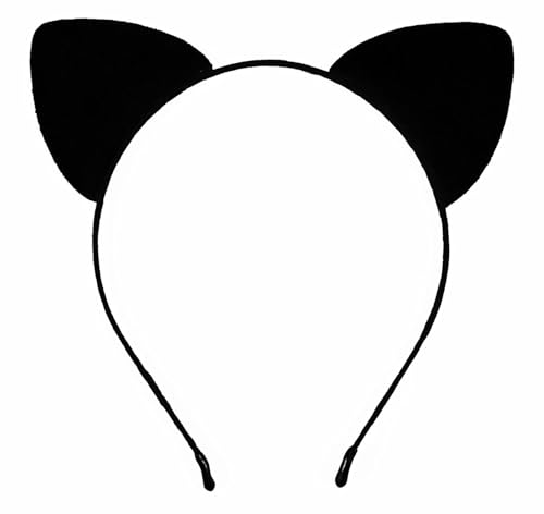 Black Cat Ears Headband Plush Furry Costume Headpiece for Halloween