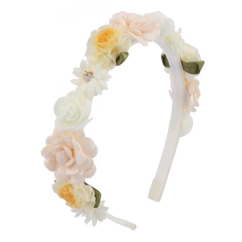 TODDER White and Pink Floral Headband for Girls, Toddlers & Kids