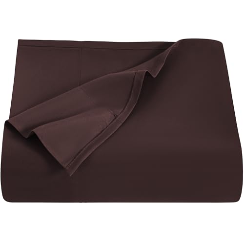 NTBAY Twin Flat Sheet - Dark Brown Microfiber, 66 x 96