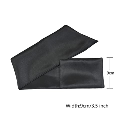 Satin Wig Grip Band Soft Hair Wrap Scarf for Lace Wigs & Makeup (Black)