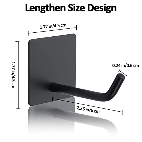 Heavy Duty Adhesive Hooks - Long Stainless Steel Towel Holder