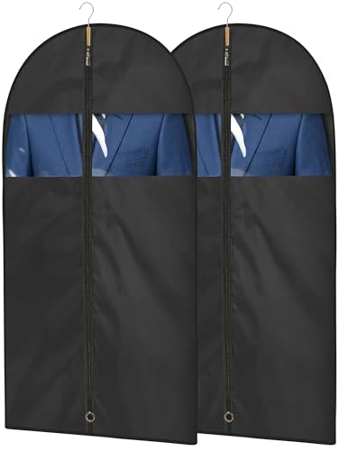 Moucas 2-Pack 43-Inch Garment Bags for Suits & Jackets