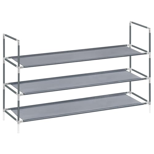 SONGMICS 3-Tier Slim Shoe Rack for Hallway & Closet, Grey
