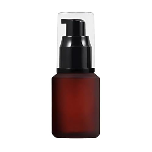 erioctry 30ml Rose Red Glass Refillable Lotion Pump Dispenser Bottle