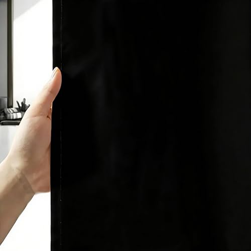 Ezcint Black Shower Curtain - 72"x72" Hotel Quality Waterproof Fabric