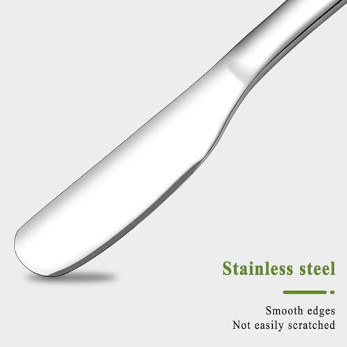 HOMQUEN Stainless Steel Butter Knife Set of 12 - Ergonomic Spreader for Kitchen & Party