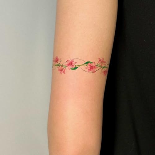 Watercolor Flower Temporary Tattoos - 6 Sheets Waterproof Floral Body Art