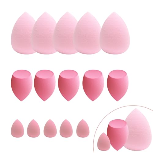 GFOUNS 15 Pcs Makeup Sponge Bulk Set for Liquid, Cream & Powder