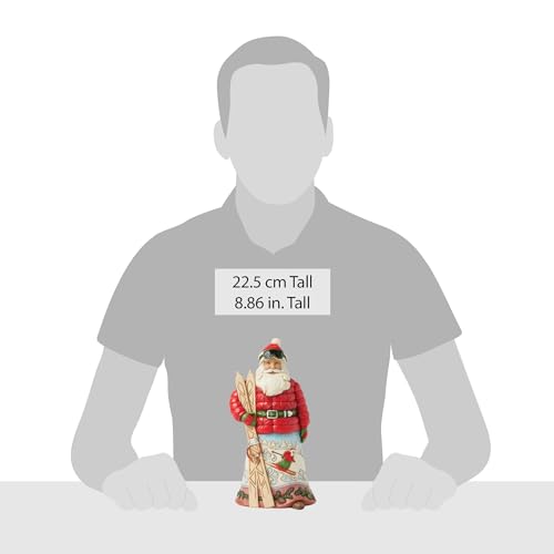 Christmas Lodge Santa Figurine Skiing Holiday Decor 8.86 Inch