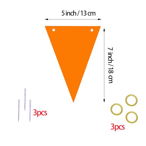 Hot Pink and Orange Pennant Banner - 36 pcs Triangle Flags for Parties