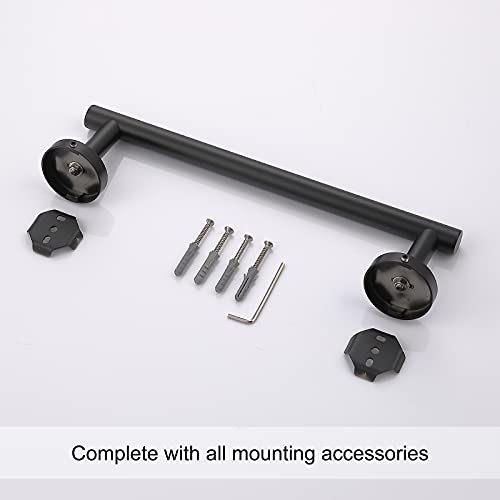 TASTOS 12 Inch Matte Black Towel Bar, SUS 304 Stainless Steel Towel Holder