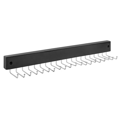 Wall Mounted Tie Rack with 20 Hooks - Space Saving Organizer