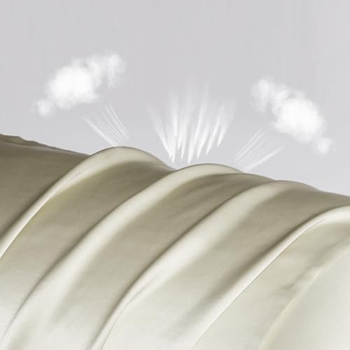 Ivory Satin Pillowcases - Pack of 2, Standard Size for Hair & Skin