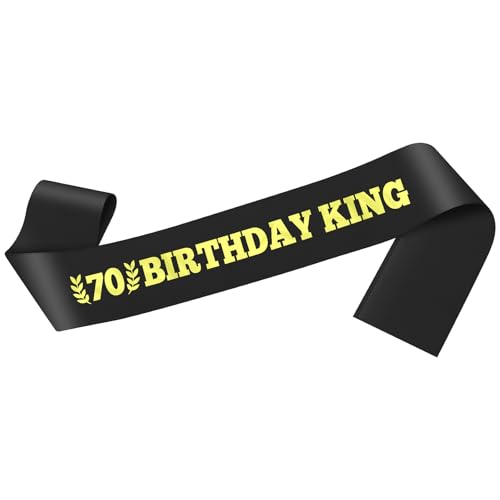 70th Birthday King Sash for Men | Fun Party Decoration & Gift
