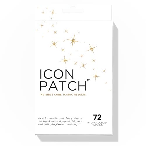 Icon Hydrocolloid Acne Pimple Patches 72 Count - Nighttime Blemish Spot Stickers