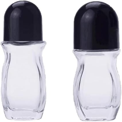 Clear Glass Roller Bottles 10ml with Plastic Ball - 2 Pack Refillable Travel Containers for Essential Oils and Perfumes