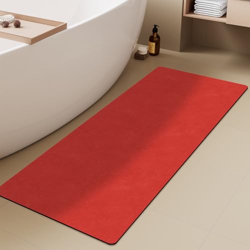 TYUU Christmas Red Bath Mat Runner 24x70 Inch Non Slip Bathroom Rug