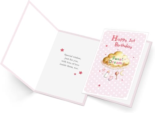 Happy 1st Birthday Card for Girl - Special Gift from Parents