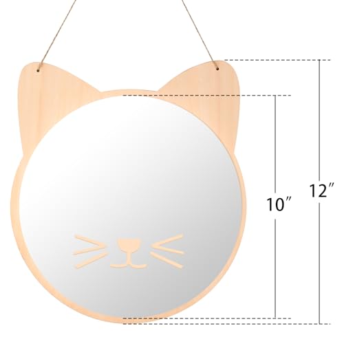 iCAGY Cat Wall Mirror for Kids - 11.8" Shatterproof Acrylic Safety Decor