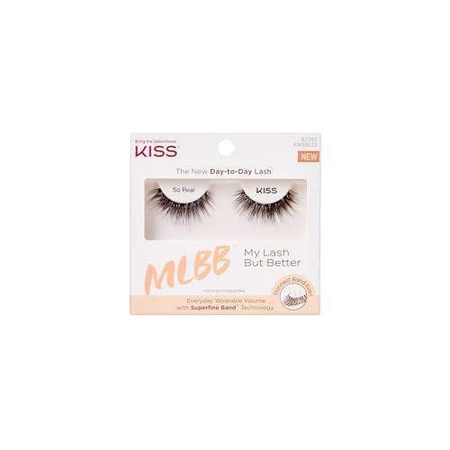 Kiss MLBB Natural False Eyelashes - 12mm Lightweight Reusable Strip Lashes