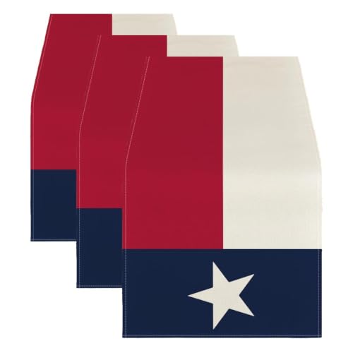 Texas State Flag Table Runner 13x72 Inch Pack of 3 - Home & Kitchen Decor