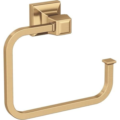 Amerock BH36022CZ | Champagne Bronze Towel Ring | 5-3/4 in (146 mm) Length Towel Holder | Mulholland | Hand Towel Holder for Bathroom Wall | Small Kitchen ?????????? ???????????? | Bath Accessories