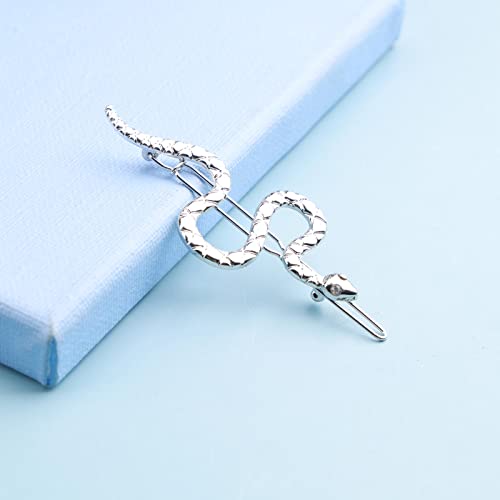 YienDoo Silver Rhinestone Snake Hair Clip Medusa Barrette